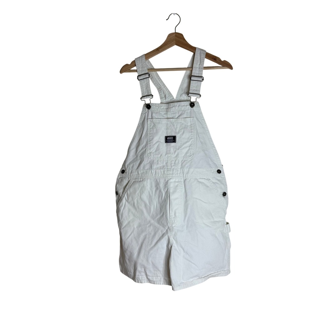 Vans Women's Canvas Shortall Overalls White Size M